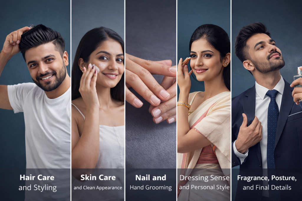 what are the 7 good grooming practices including hair care skin care nail grooming and personal style