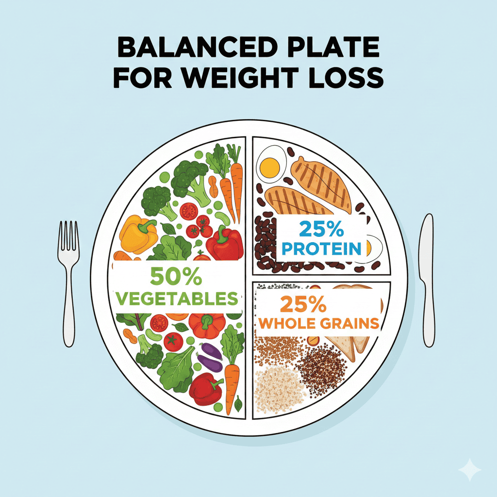 Balanced plate for weight loss