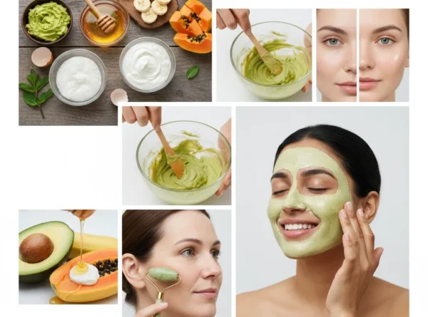 Homemade avocado and honey facials for glowing skin.